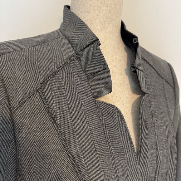 WHBM White House Black Market Blazer Jacket Long Sleeve Women's Size 14 Gray - Picture 2 of 16